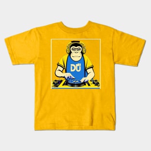 DJ Monkey Thinker Kids T-Shirt